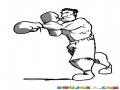 Dibujo De Boxeador Fajador Y Buscador Para Pintar Y Colorear