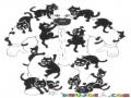El Amo De Los Gatos Dibujo De Un Hombre Lleno De Gatos Negros Para Pintar Y Colorear Gatero