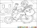 Repartido De Peiodicos En Bicicleta Para Colorear