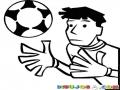 Dibujo De Un Portero De Futbol Atrapando La Pelota Para Pintar Y Colorear