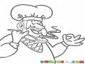 Dibujo De Chef Oliendo Sopa Para Colorear