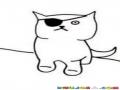 Gato Pirata Dibujo De Un Gatito Pirata Para Pintar Y Colorear A Un Gatopirata