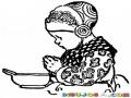 Dibujo De Nino Orando Por Sus Alimentos Para Colorear