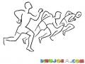 Dibujo Del Arranque De Una Carrera Para Pintar Y Colorear Hombres Corriendo