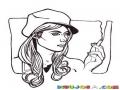 Dibujo De Mujer Fumadora Para Pintar Y Colorear Chica Rubia Con Un Cigarro Sosteniendo Un Cigarrillo En Su Mano