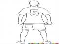 Jugador Numero Cinco Dibujo De Jugador Con La Camisola Del Numero 5 Para Pintar Y Colorear Jugador5 Jugadorcinco Futbolista5