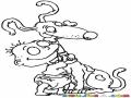 Dibujo De Carlitos De Los Rugrats Con Su Perro Para Pintar Y Colorear