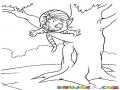 Dibujo De Gatito Subido En Un Arbol Para Pintar Y Colorear Gato En Arbolito