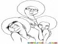 Negrito Mujeriego Dibujo De Kalimba Con Dos Negritas Afro Para Pintar Y Colorear
