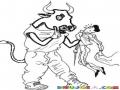Dibujo De Toro Amenazando A Un Torero Para Pintar Y Colorear Corrida De Toros Condicionada