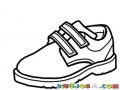 Zapatoescolar Dibujo De Un Zapato De Charol Con Velcro Para Pintar Y Colorear