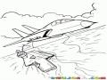 Dibujo De Un Avion Despegando De Un Barco Lanza Aviones Para Pintar Y Colorear