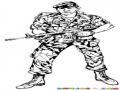 Dia Del Ejercito Dibujo De Un Soldado Con Su Galil Para Pintar Y Colorear