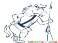 Dibujo De Caballo Con Bayoneta Para Pintar Y Colorear Caballo Militar