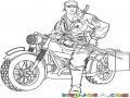Dibujo De Soldado En Moto Para Pintar Y Colorear