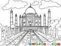 Taj Mahal India Dibujo Del Tajmahal De La India Para Pintar Y Colorear El Taj Majal