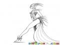Pajaromujer Dibujo De Mujer Pajaro Modelando Un Traje De Plumas Para Pintar Y Colorear Mujerpajaro