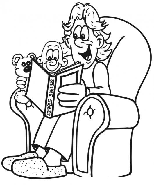 CUENTOS PARA DORMIR DIBUJO DE UN PAPA LEYENDO UN CUENTO A SU HIJO ANTES ...