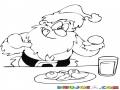 Galletasdesanta Dibujo De Santa Claus Con Su Plato De Galletas Y Su Vaso De Leche Que Le Dejaron Los Ninos Antes De Irse A Dormir
