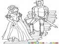 Dibujo De Una Princesa Y Su Caballero Para Pintar Y Colorear Amor De Princesa