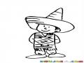 Mexicanito Dibujo De Un Lindo Nino Mexicano Para Pintar Y Colorear Un Chavito De Mexico Con Sombrero Charrito