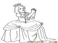 Dibujo De Princesa Rogando Y Suplicando Para Pintar Y Colorear El Ruego De Una Princesa