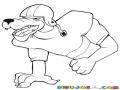 Dibujo De Perro Con Casco Para Pintar Y Colorear