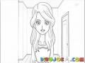 Dibujo Manga De Chica Oficinista Para Pintar Y Colorear