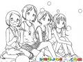 Chicasmanga Dibujo De 4 Chics Manga Para Pintar Y Colorear