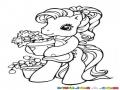 Dibujo De Pequena Pony Jardinera Para Pintar Y Colorear Pony Con Maseta