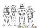4heroes Dibujo De 4 Amigos Super Heroes Para Pintar Y Colorear