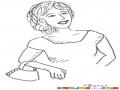Dibujo De Una Mujer Con Bolso De Mano Para Pintar Y Colorear Bolsodemano