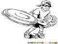 Frisbi Dibujo De Un Muchacho Jugando Con Un Disco Volador Para Pintar Y Colorear Freesbi Freesby