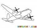 Dibujo De Un Avion Bimotor Para Pintar Y Colorear Avion Con Doble Helice