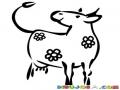 Vacaflores Dibujo De Vaca Con Flores En El Cuerpo Para Pintar Y Colorear Vaquita Floreada