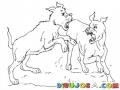 Peleadeperros Dibujo De Una Pelea De Perros Para Pintar Y Colorear Perros Peleando