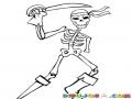 Esqueleto Pirata Dibujo De Una Calavera Pirata Para Pintar Y Colorear A La Muerte Pirata
