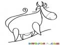 Dibujo De Vaca Subiendo Pendiente Para Pintar Y Colorear Vaquita En Terreno Inclinado