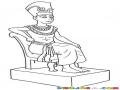 Dibujo De Farahon En Su Trono Para Pintar Y Colorear A Un Faraon