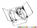Dibujo De Hombre Escondido En Una Caja Para Pintar Y Colorear