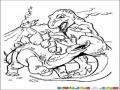 Dibujo De Una Pelea De Dinosaurios Para Pintar Y Colorear