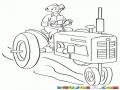 Dibujo De Tractorista Para Pintar Y Colorear