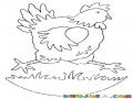 Dibujo De Gallina Correindo Con Un Huevo Bajo Su Ala Para Pintar Y Colorear Gallina Protegiendo Su Huevo