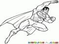 Dibujo De Superman Volando En El Cielo Para Pintar Y Colorear