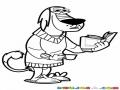 Perropapa Dibujo De Un Perro Con Un Libro Para Pintar Y Colorear Perro Papa Papaperro