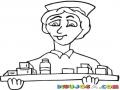 Dibujo De Enfermera Con Medicinas Para Pintar Y Colorear