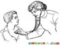 Dibujo De Doctora Escuchando El Corazon De Un Paciente Para Pintar Y Colorear Pacientito Lindo
