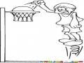 Dibujo De Basketbolista Con Resorte En Los Pies Para Pintar Y Colorear