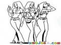 Dibujo De Chicas Trillisas Para Pintar Y Colorear Mujeres Trillizas