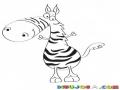 Cebra Parada En 2 Patas Para Pintar Y Colorear Dibujo De Zebra